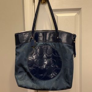 Navy Blue Coach Tote Bag